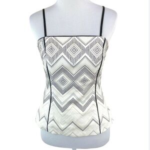 WHBM Geometric Bustier Top Size 8 Detachable Straps